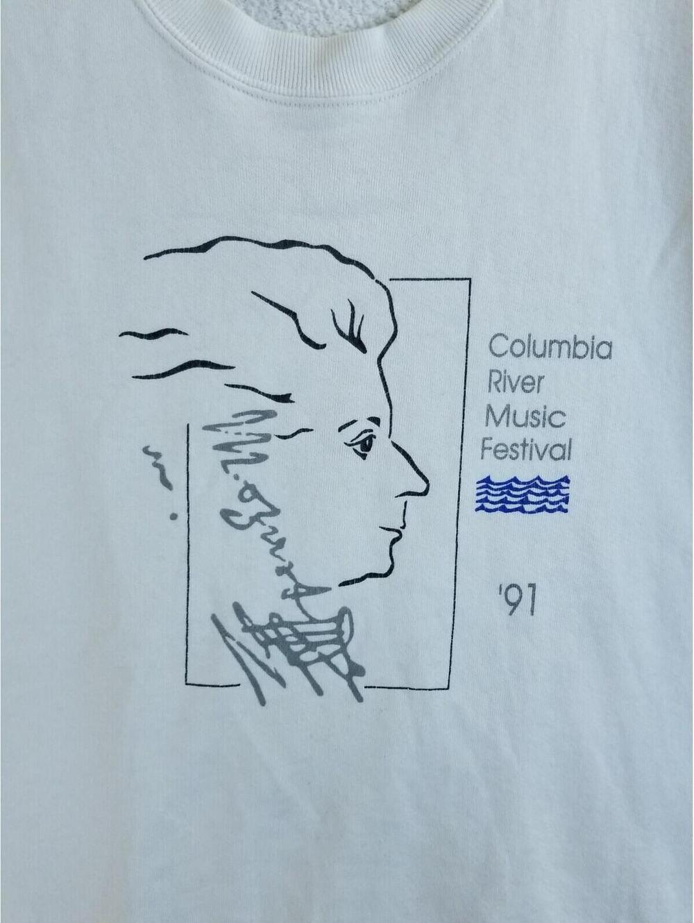 VTG Mozart Head Columbia River Music FESTIVAL 91 Concert White L Sweatshirt - Picture 2 of 10